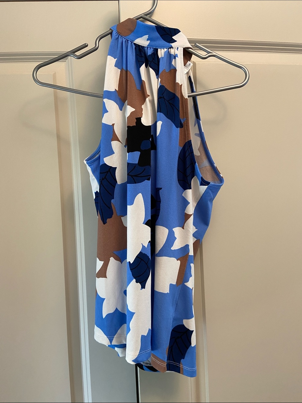 Ricki's Blue, White and Brown Halter Tank Top